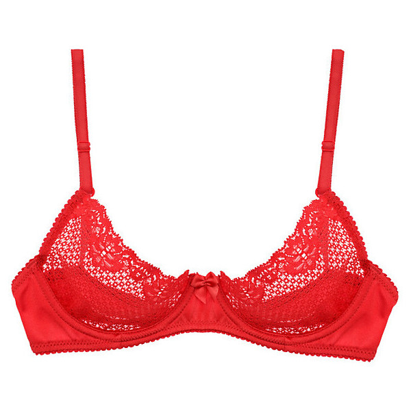 Timpa 'Duet' Lace Demi Cup Bra (Chinese Red)~ 16449 - Knickers of Hyde Park