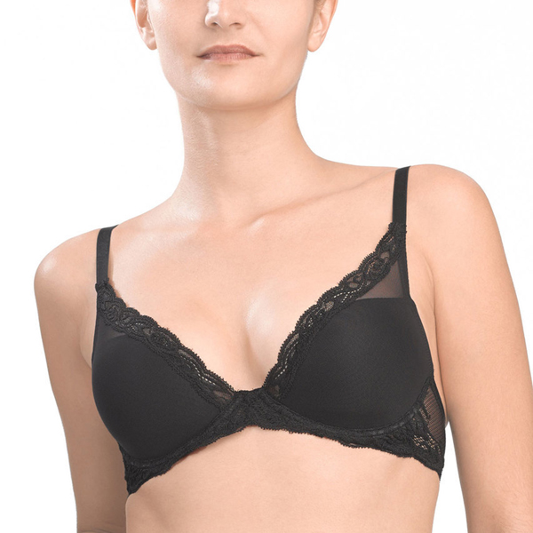 Natori Grey Feathers Contour T-Shirt Every Day Plunge Underwire