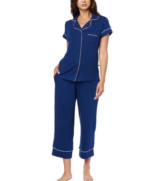 The Cat’s Pajamas Pima Knit Capri PJ (Marine Blue)~ 225-440 - Knickers ...