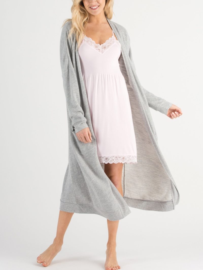 long grey cardi